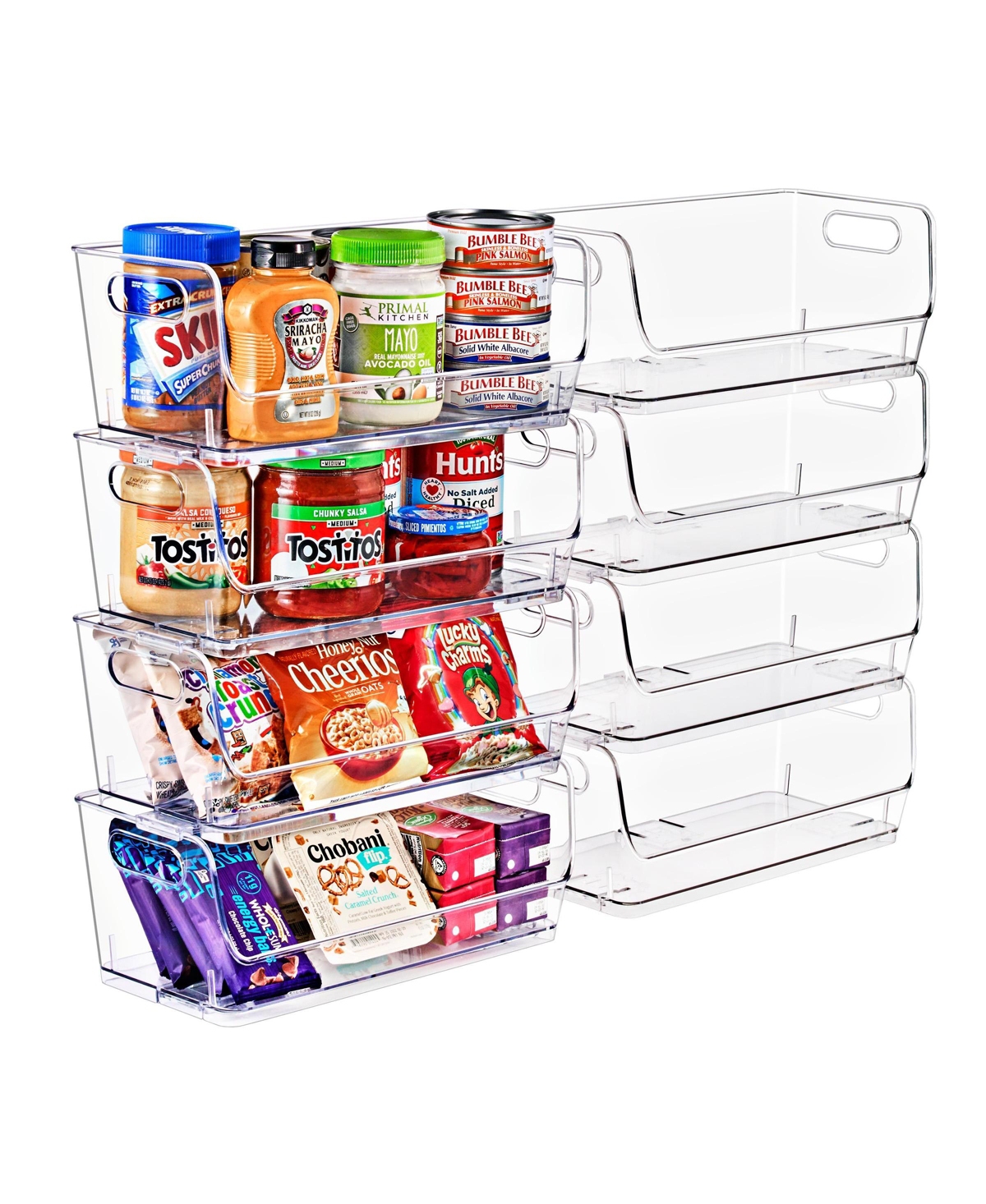 Sorbus Small Wide 8 Pack Stackable Storage Containers for Kitchen, Pantry,Cabinet Organization