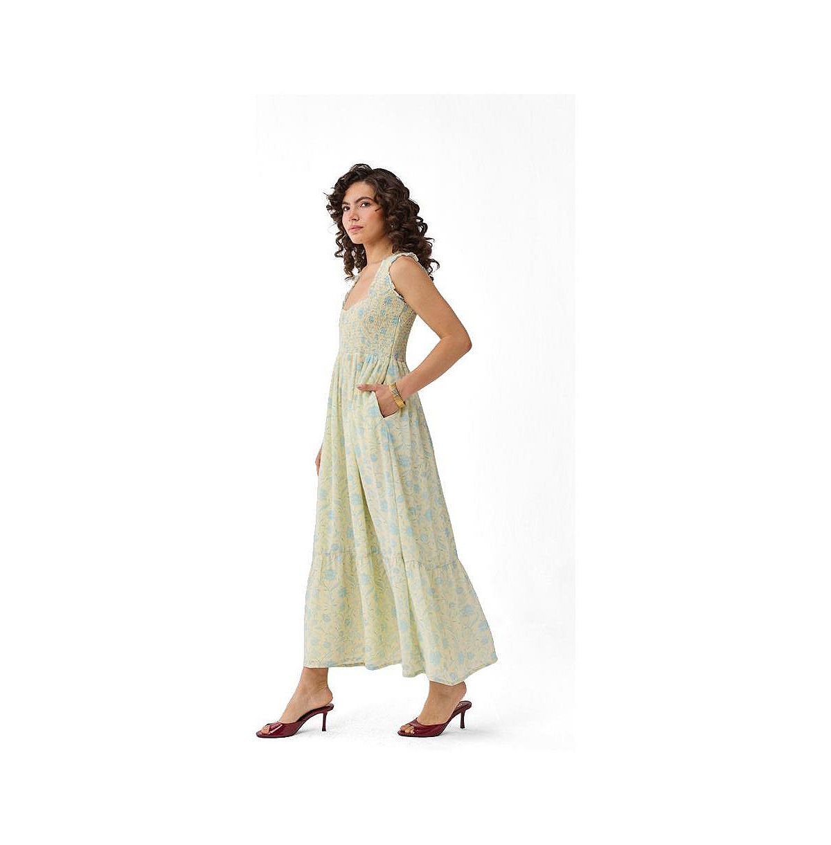 Reistor Women's Smocked Maxi Dress view 4 — MAYCSS fashion products