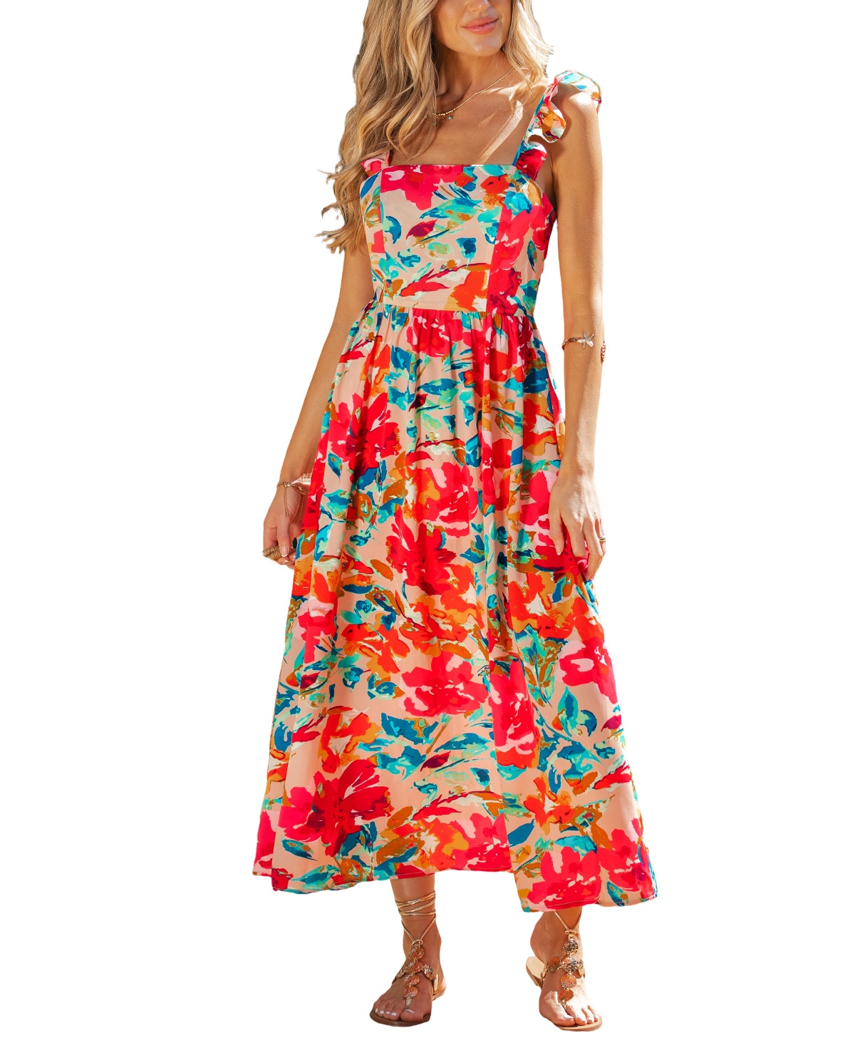 Cupshe Women's Sun Petal Floral Maxi Beach Dress
