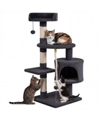 36 inch Tall Kitten Tower with Condo and Plush Perch