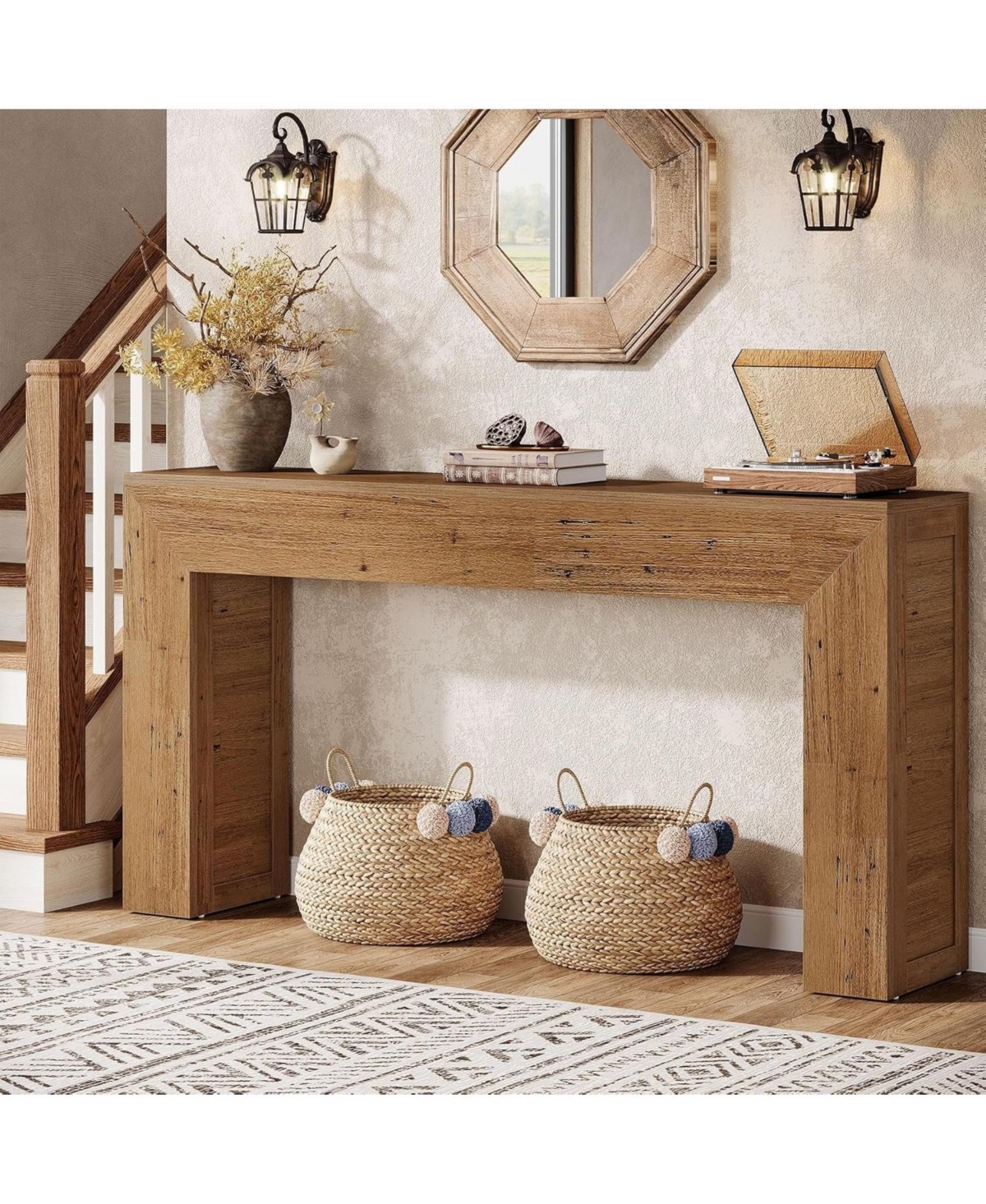 Slickblue Farmhouse Sofa Console Table for Entryway or Hallway