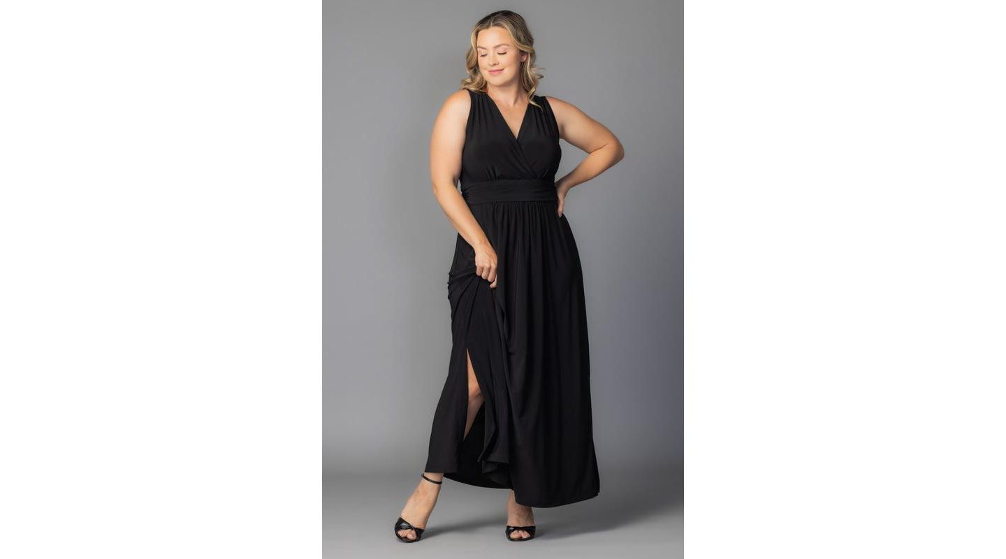 Женское платье Kiyonna Plus Size Daniela Sleeveless Maxi, цвет: Чёрный — фото 5