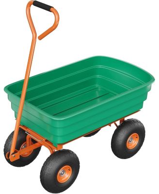 1200 LBS Heavy-Duty Garden Dump Cart Poly Yard Wagon with 13-Inch All-Terrain Tires Quick Release Dump and Adjustable