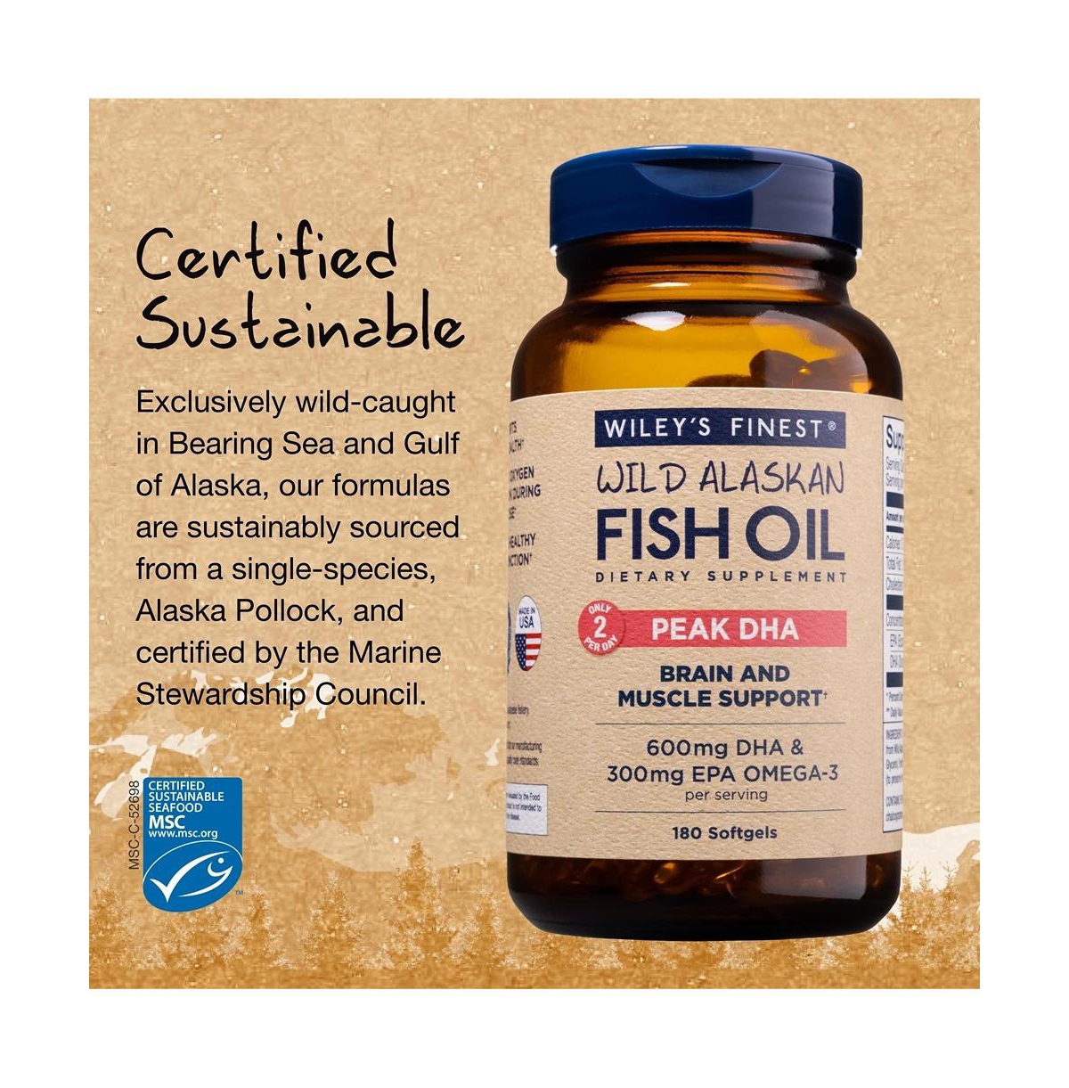 Wiley's Finest Wild Alaskan Fish Oil Peak Dha