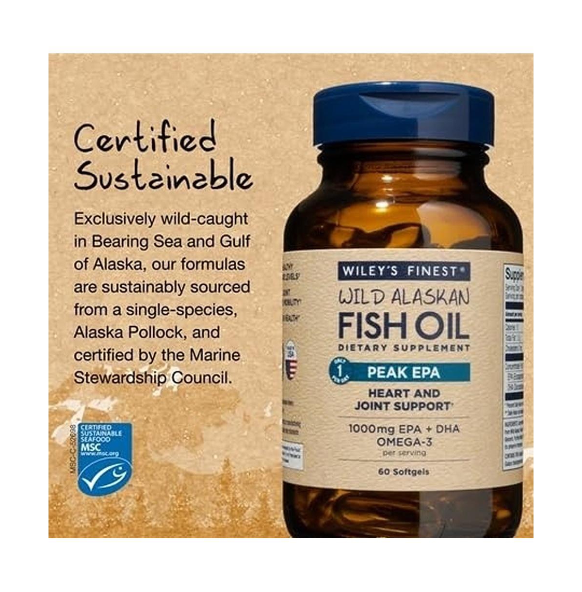Wiley's Finest Wild Alaskan Fish Oil Peak Epa