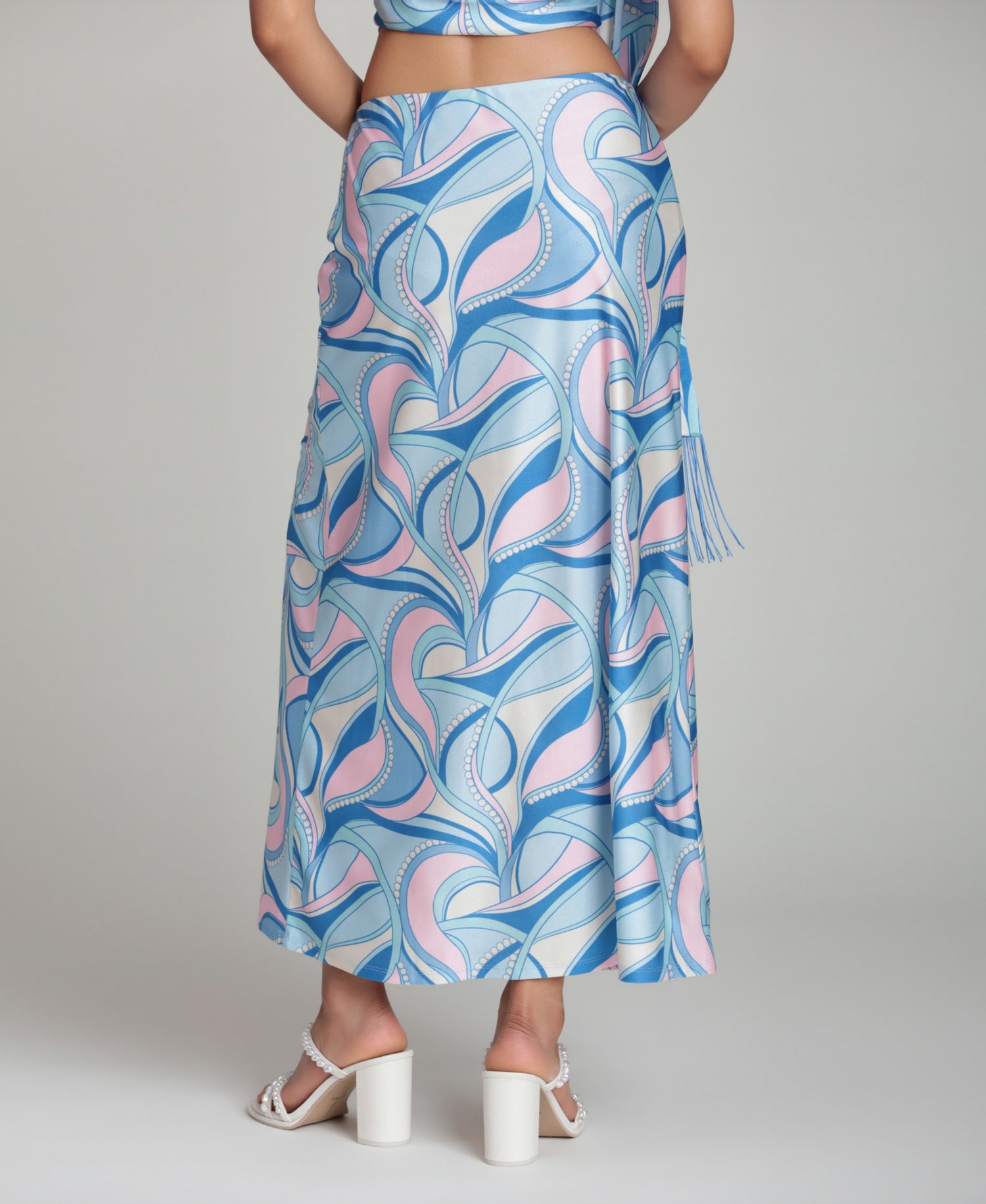 Women's Ruched Side Slit Skirt