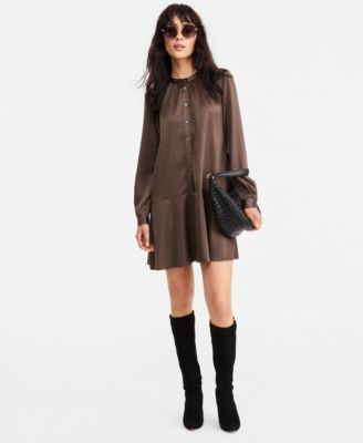 Women's Emmpittura Long-Sleeve Mini Drop-Waist Dress