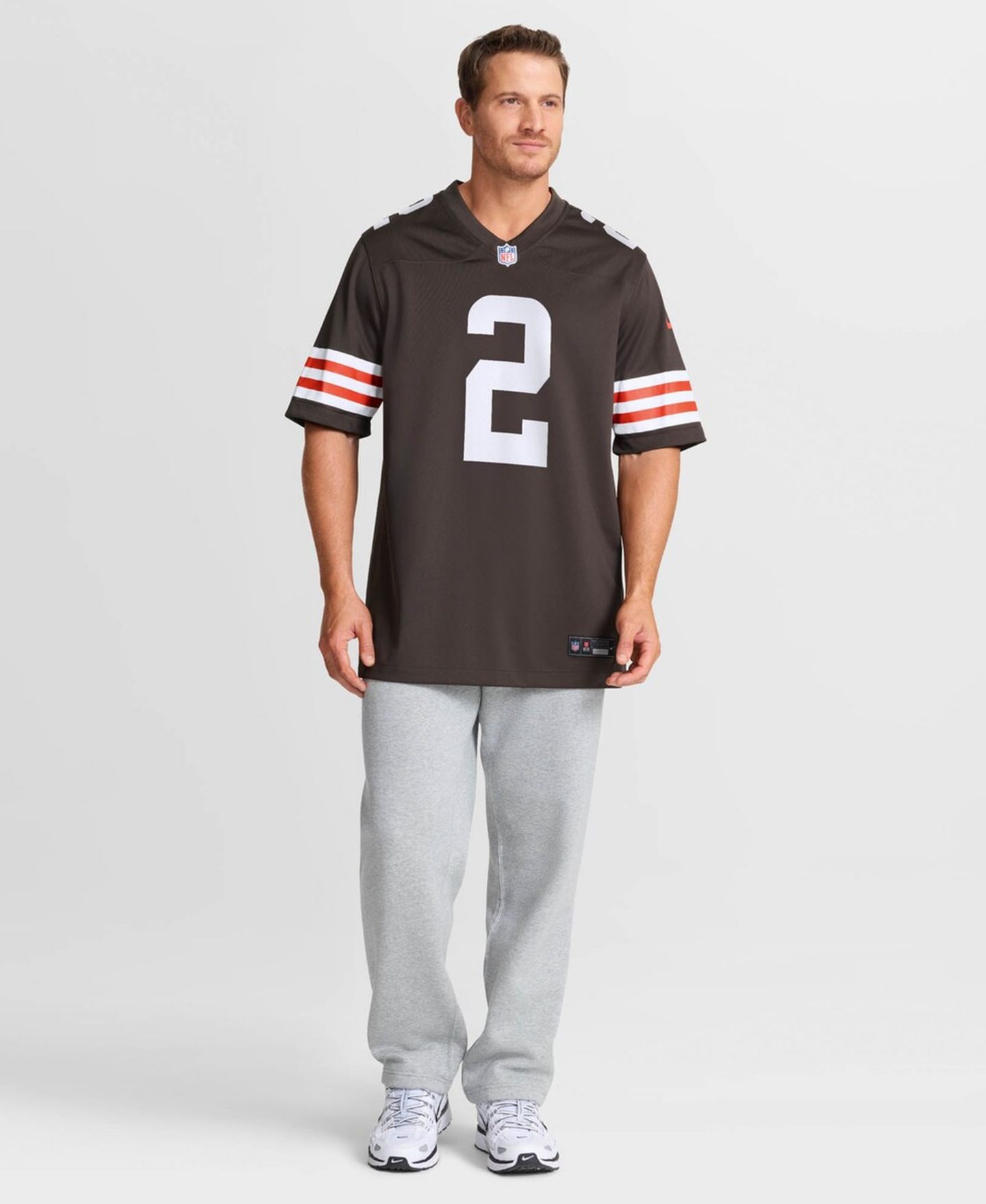 Мужской топ Nike Shedeur Sanders Brown Cleveland Browns Game Jersey — фото 4
