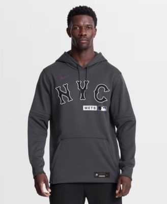 Men's Anthracite New York Mets Authentic Collection City Connect Therma-FIT Hoodie