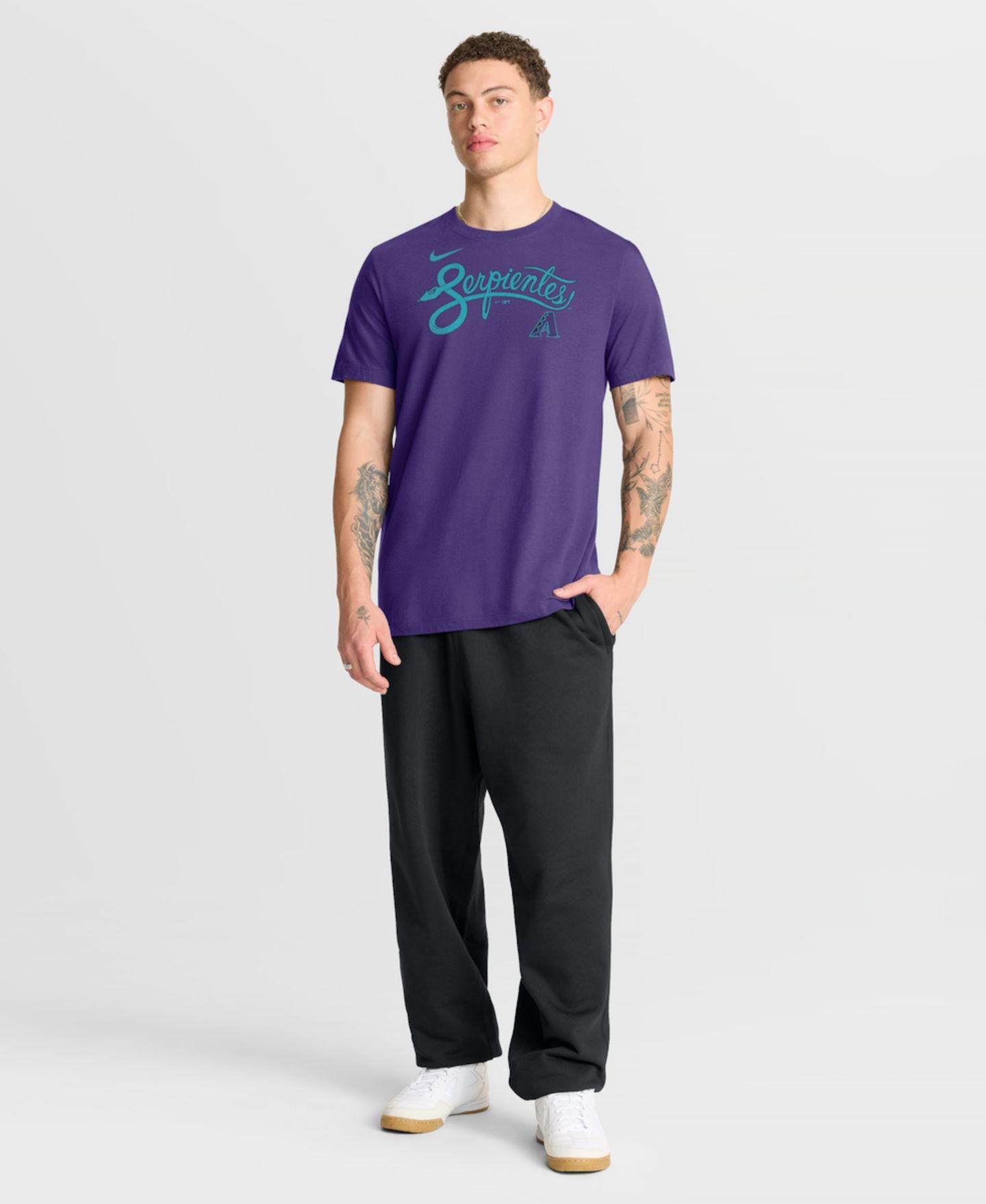 Мужская футболка Nike Purple Arizona Diamondbacks City Connect Wordmark — фото 2