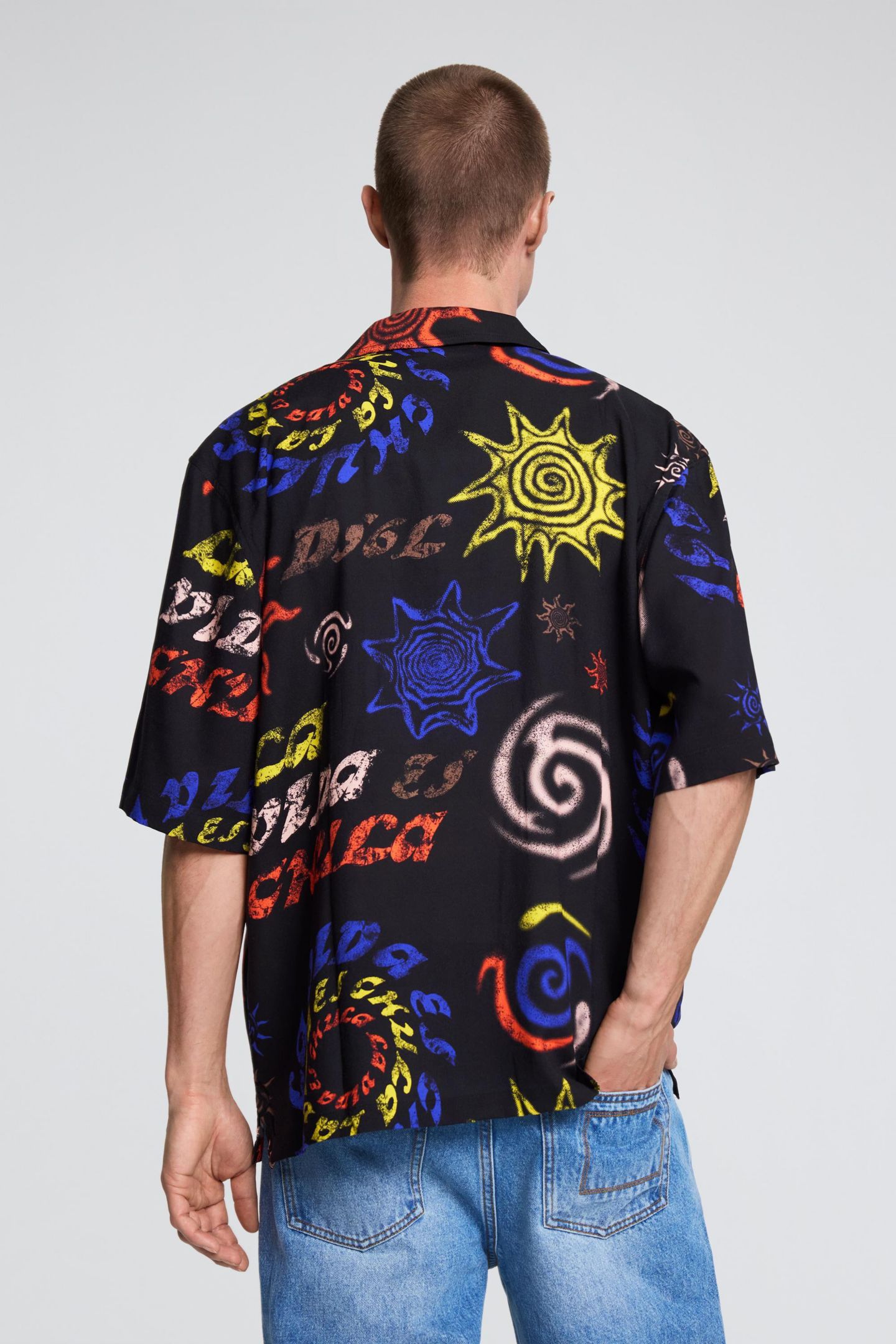 Мужская рубашка Desigual Tribal Printed, цвет: Тёмный синий — фото 4