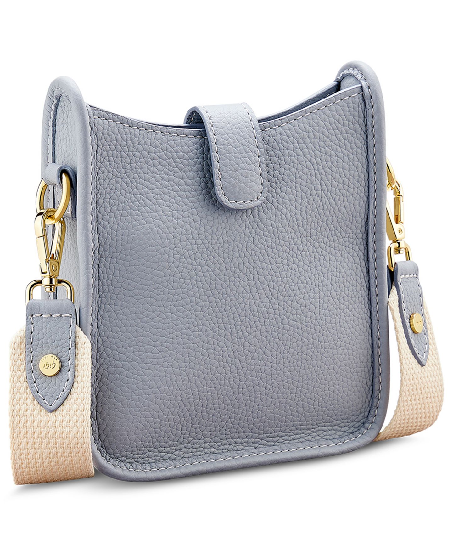 Женская сумка GiGi New York Ellie Pebble Leather Mini Crossbody, цвет: Синий серый — фото 3
