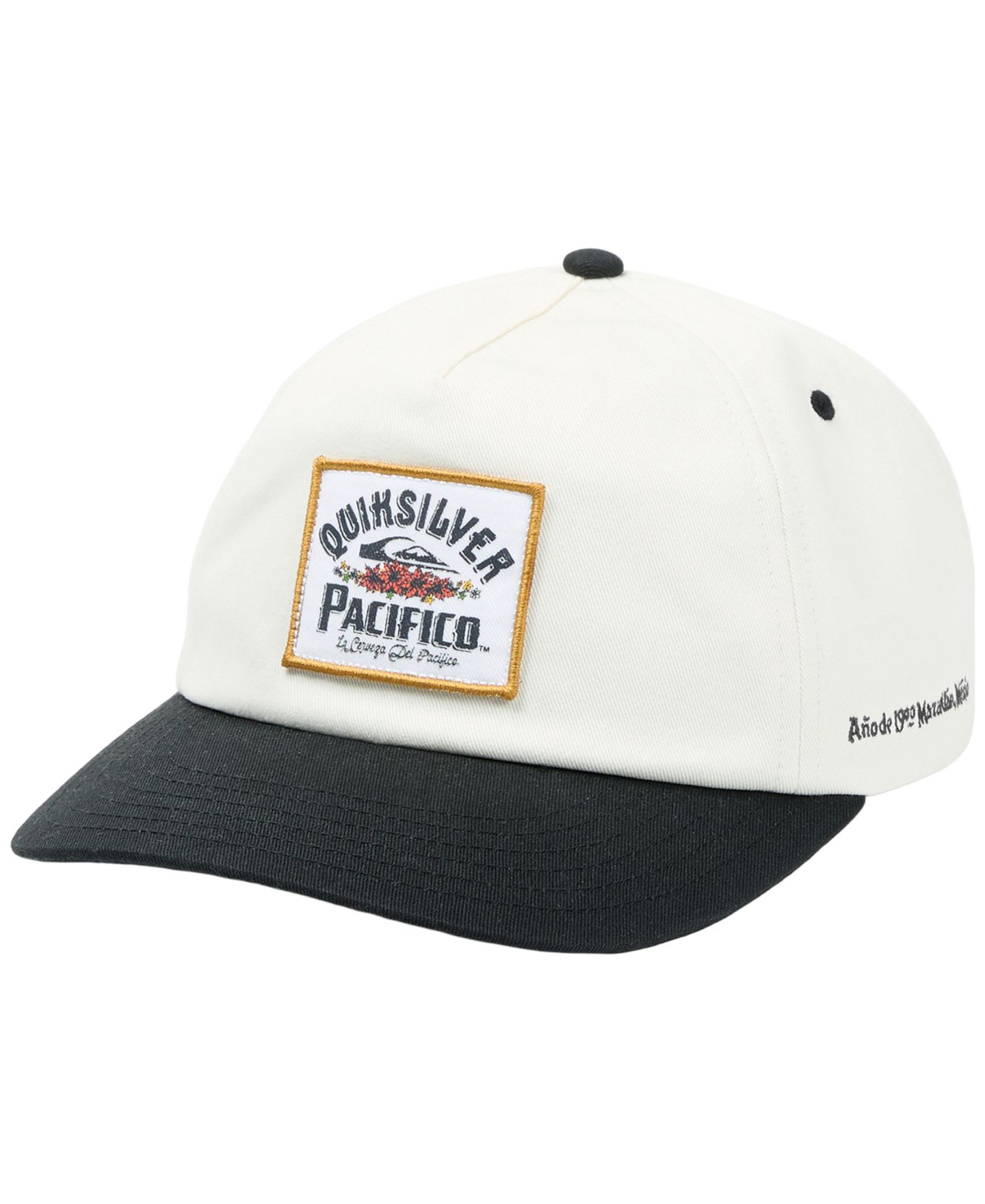 Мужская кепка Quiksilver Pacifico Signage Lockup 5-Pane Trucker Hat, цвет: Белый — фото 1