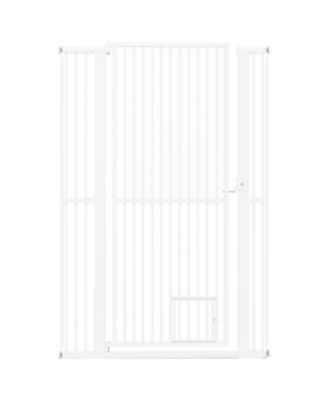 59 in Extra Tall Pet Gate Heavy-Duty Metal Cat Gate with Wide Opening