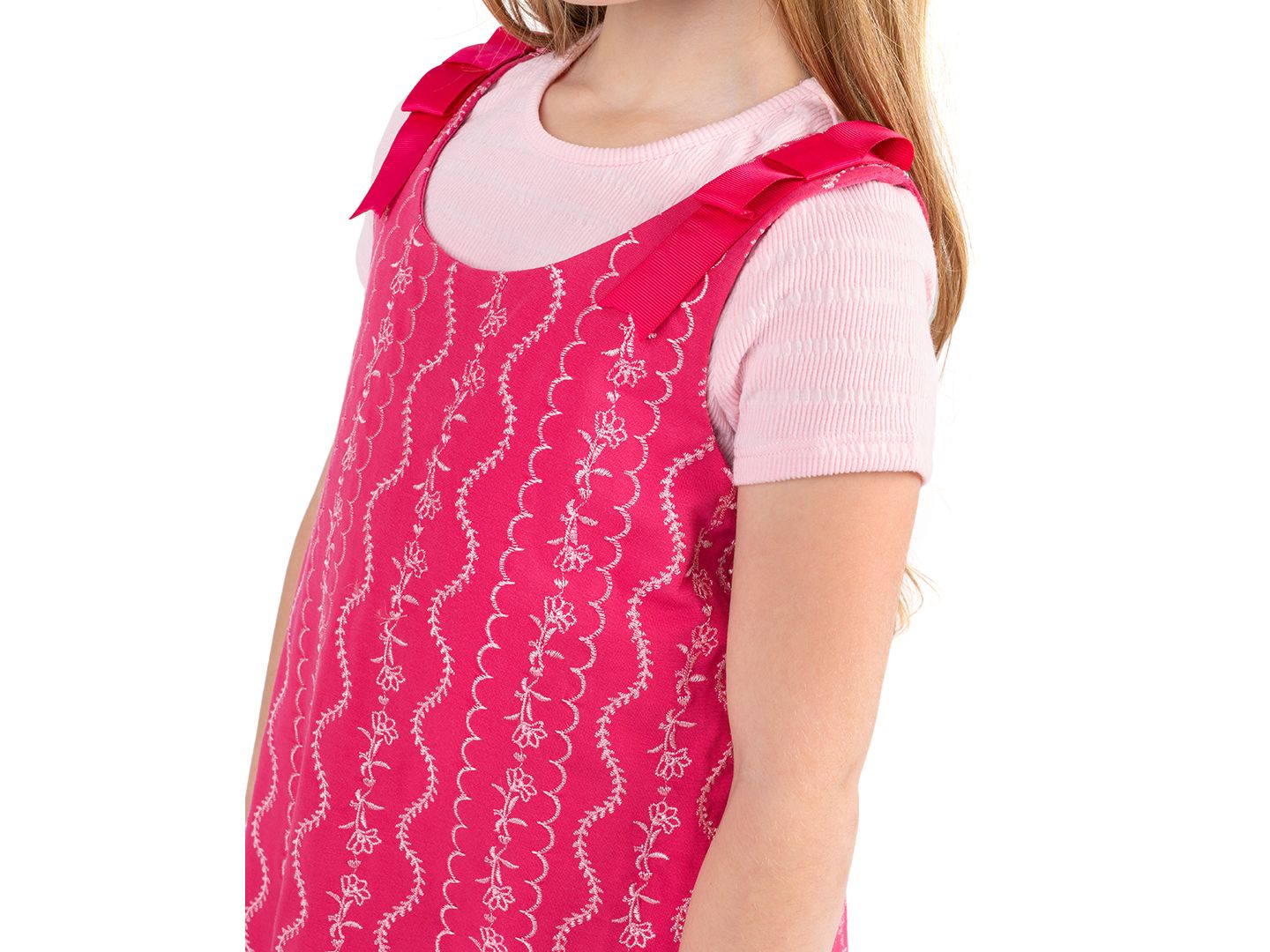 Комплекты Rare Editions Short-Sleeve Top and Jumper, 2-Piece Set для девочек, цвет: Розовый — фото 2