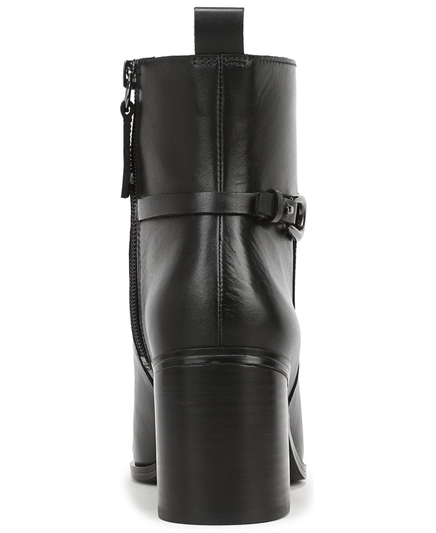 Женские ботинки Franco Sarto Valya Square Toe Zip Short, цвет: Чёрный кожаный — фото 3