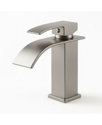 Single Handle Bathroom Faucet Lavatory Faucet Stainless Steel Single Hole-TP, Brushed Nickel