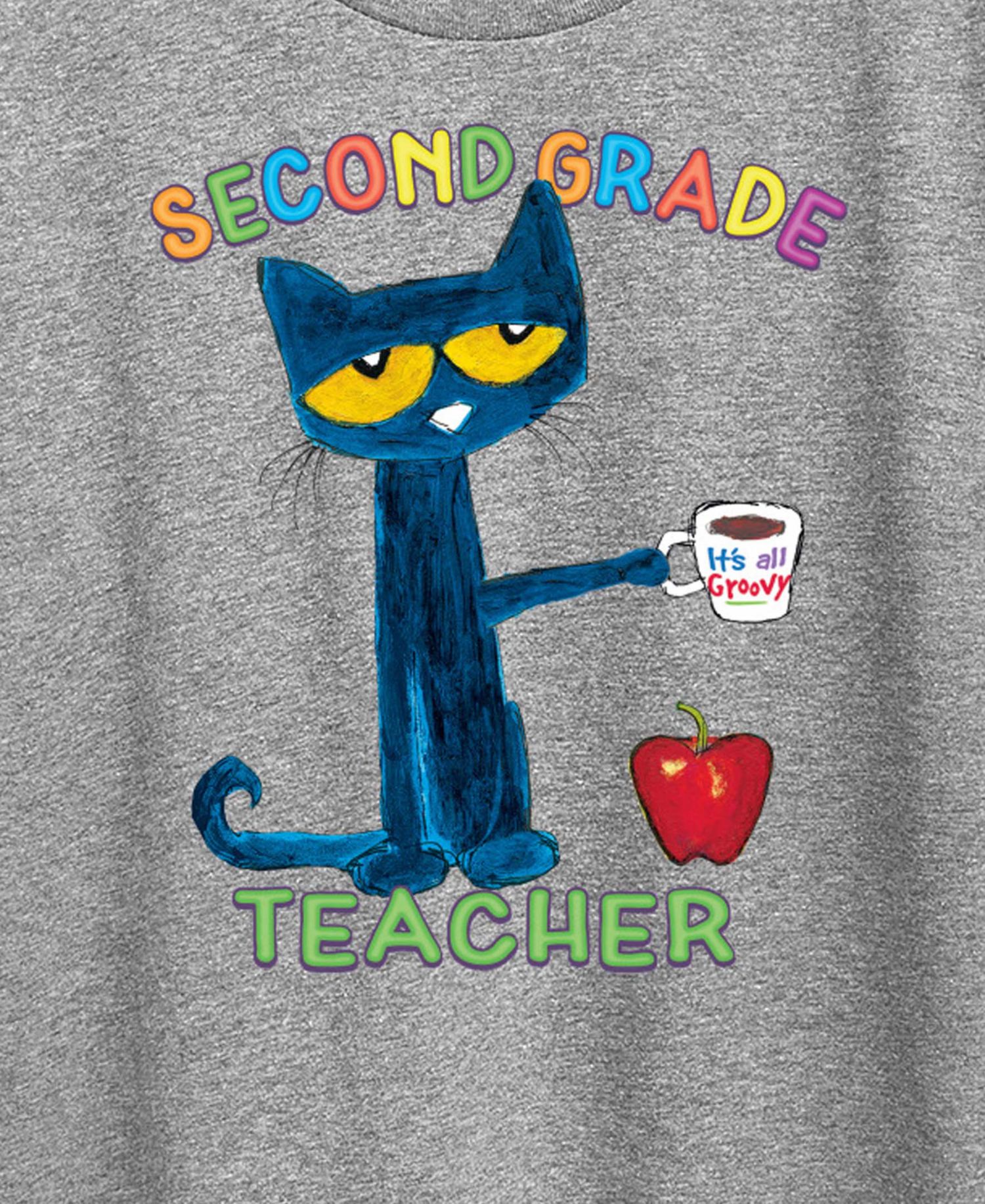 Plus Size Pete the Cat Second Grade Teacher Graphic T-Shirt