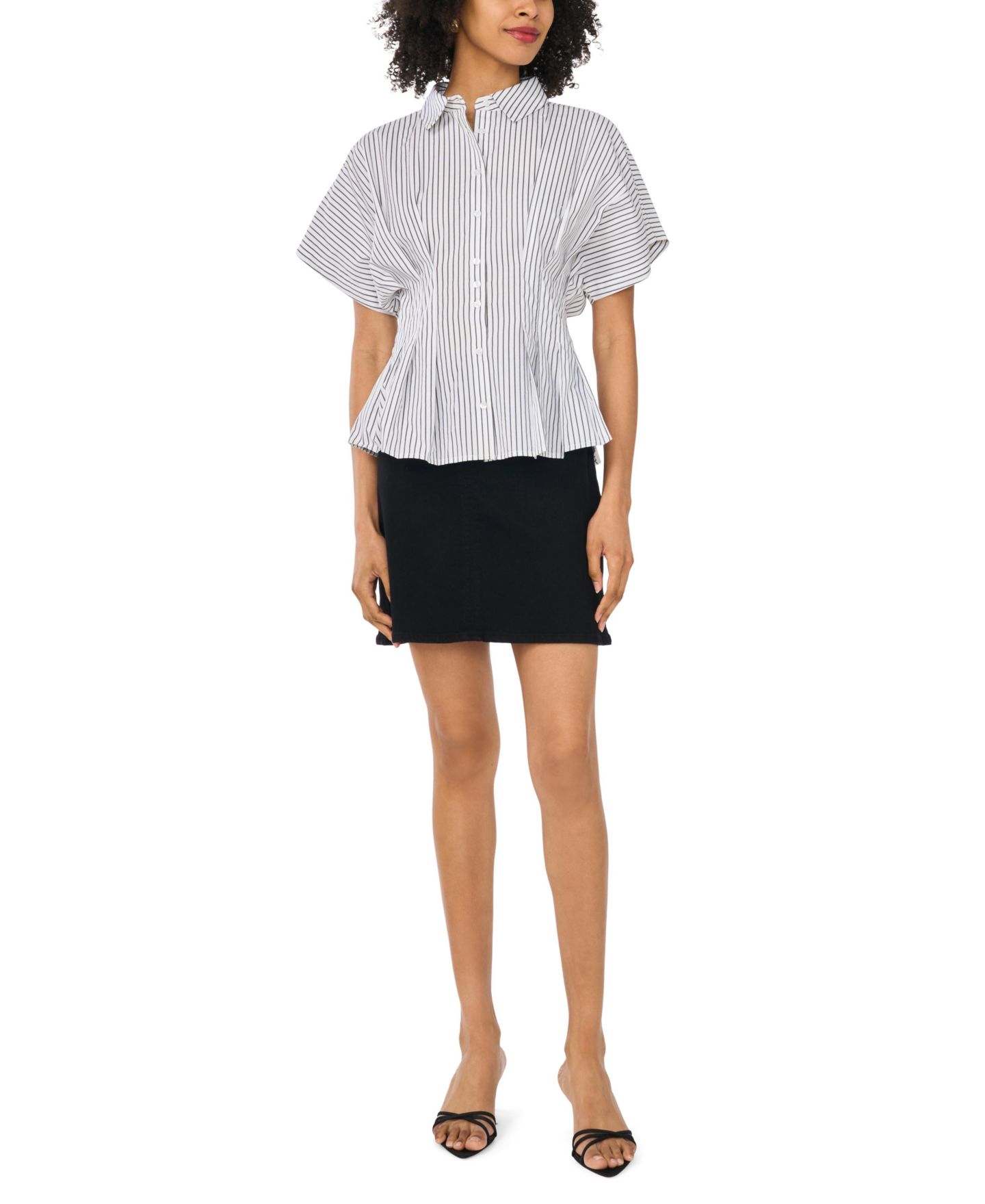 Женская блузка Vince Camuto Pleat Waist Dolman-Sleeve Blouse, цвет: Слоновая кость — фото 2