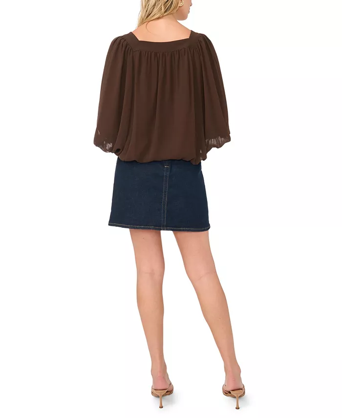 Women's Square Neck Bubble Blouse - thumbnail 5