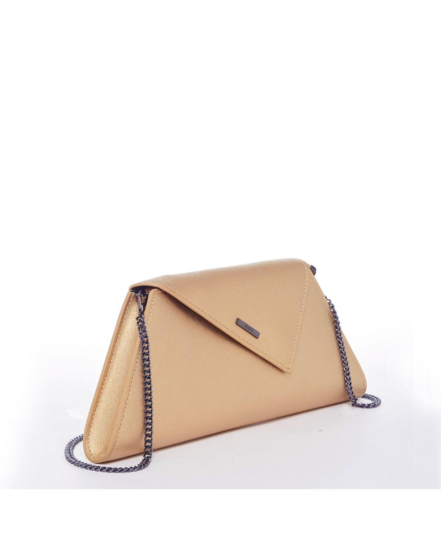 Женский клатч SUSU Metallic Envelope Clutch Saffiano Leather Evening Bag for Women Party Wedding Crossbody with Chain Strap, цвет: Золотой / Металлик золотой — фото 4