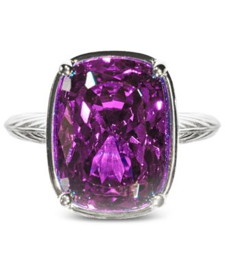 Elongated Cushion Amethyst Cubic Zirconia Cocktail Ring