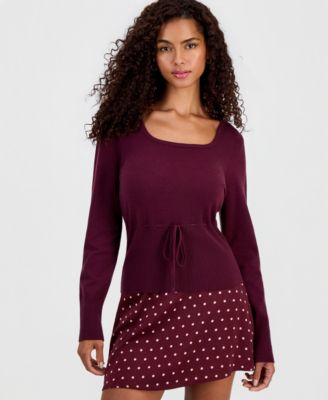 Juniors' Tie-Detail Sweater