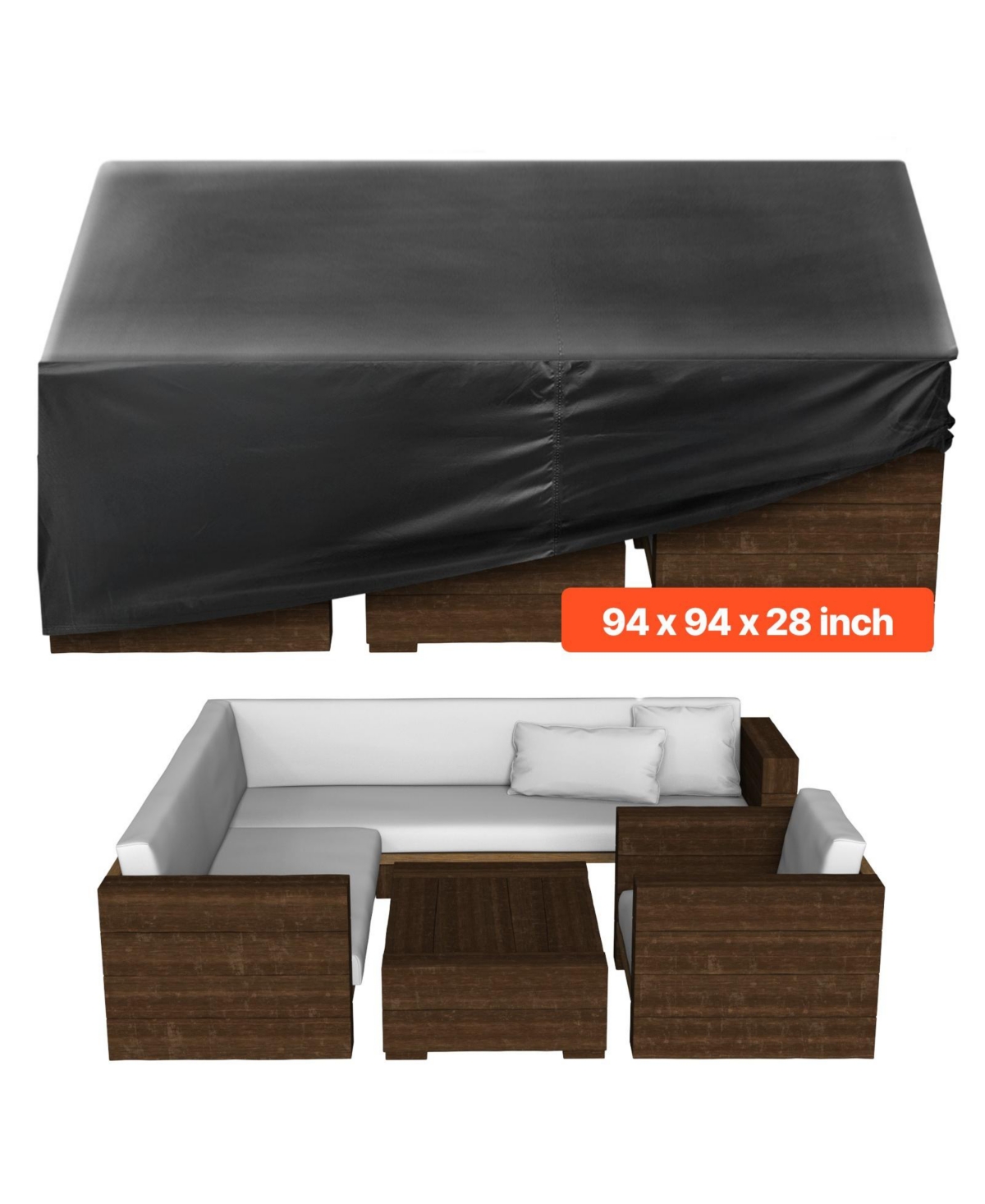 Cozito Patio Furniture Cover, 94 x 94 x 28 inches 420D Oxford Square Table Cover