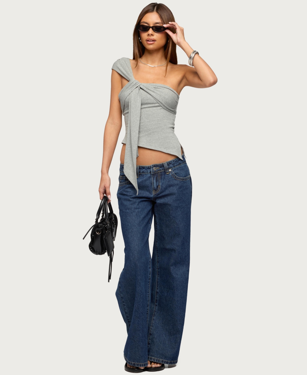 Edikted Women's Zoie Draped Tie One Shoulder Top