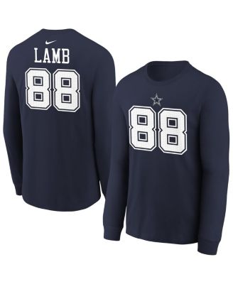 Big Boys and Girls CeeDee Lamb Navy Dallas Cowboys Player Name & Number Long Sleeve T-Shirt