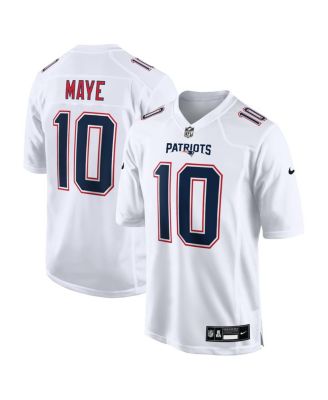 Men's Drake Maye Tundra White New England Patriots Game Jersey