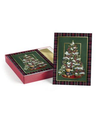 Plaid Christmas Tree Boxed Holiday Cards