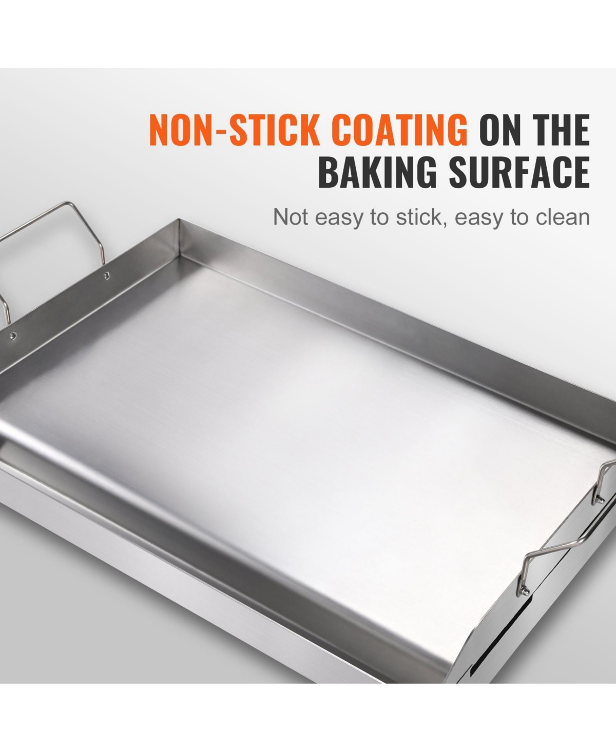 Cozito Stove Top Griddle, Stainless Steel Double Burner Pan with Oil Groove