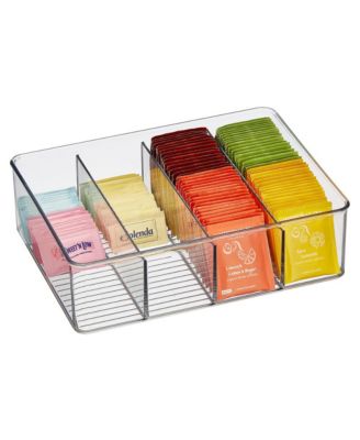 4-Section Storage Bin for Pantry or Kitchen Cabinets, Clear