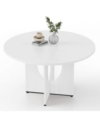 Round Dining Table for 4-6, Modern Kitchen Table with Sturdy Wooden Pedestal Base, Dining Room Table, Circle Dining Table for Dining Room