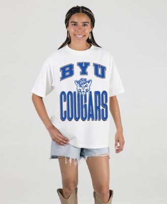 Women's White BYU Cougars Oversized Fierce Focus T-Shirt
