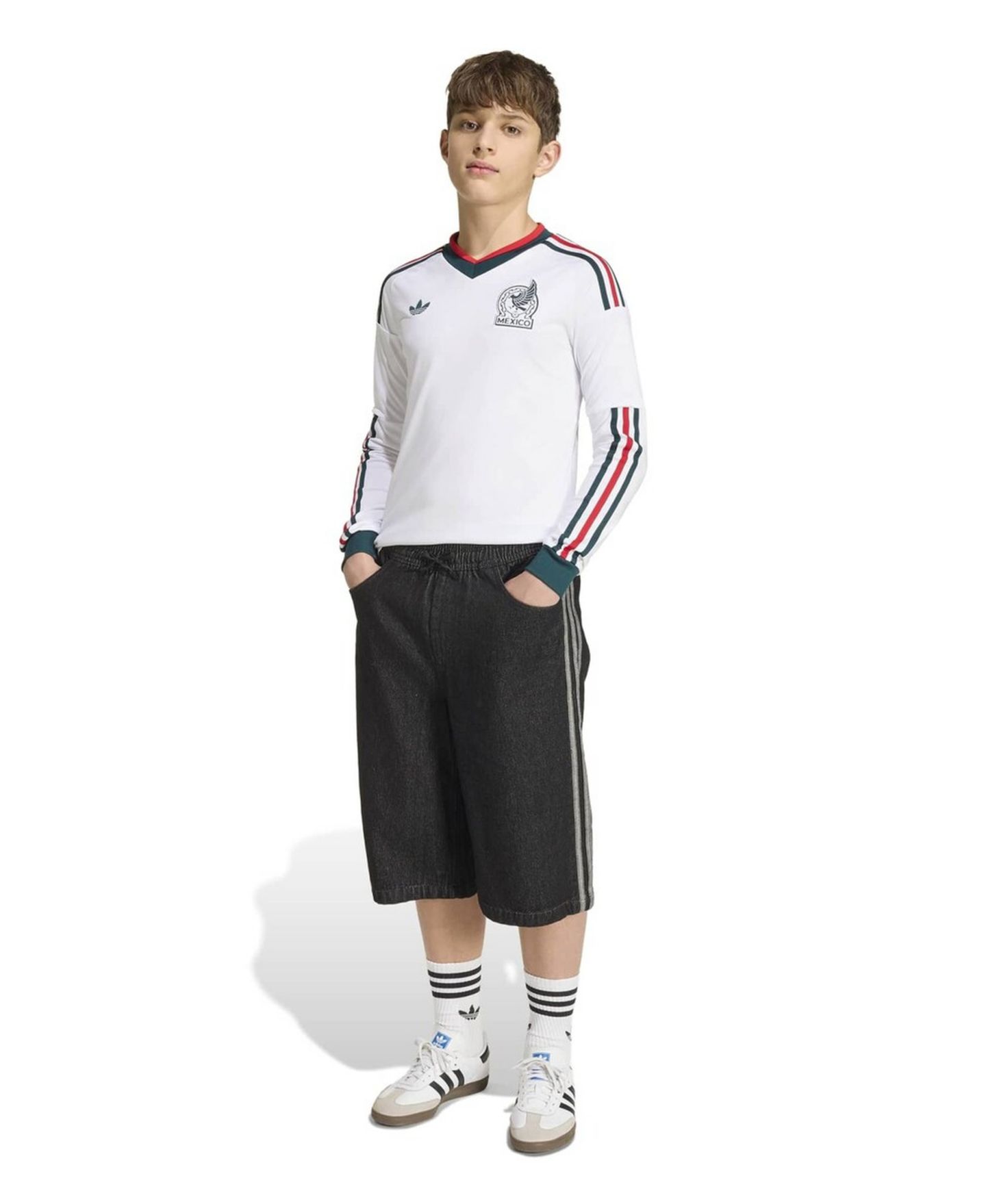 Детское джерси adidas сборной Мексики 2026 Away Replica с длинным рукавом, White — фото 7