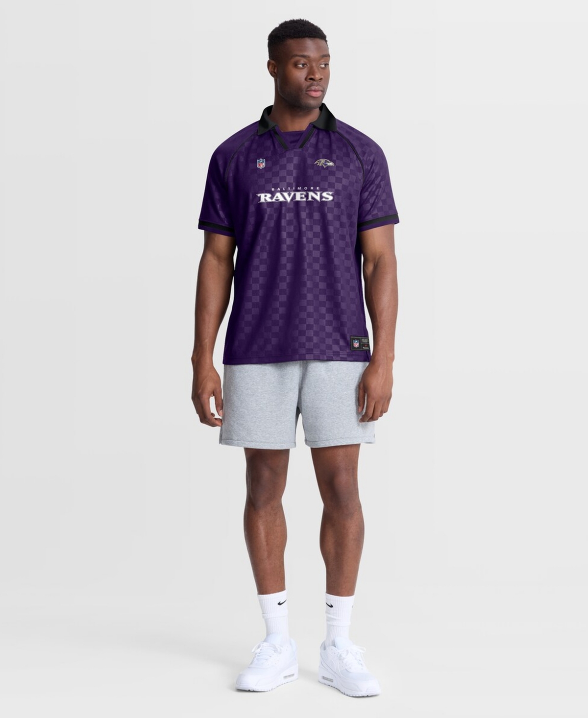 Fanatics Men's Purple/Black Baltimore Ravens Homerun Raglan V-Neck Polo Shirt