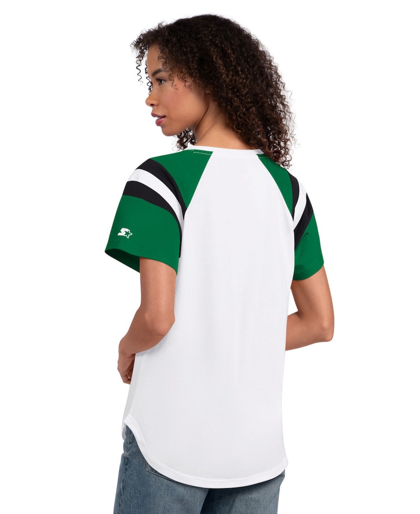 Женская футболка Starter White Philadelphia Eagles Game On Notch Neck — фото 2