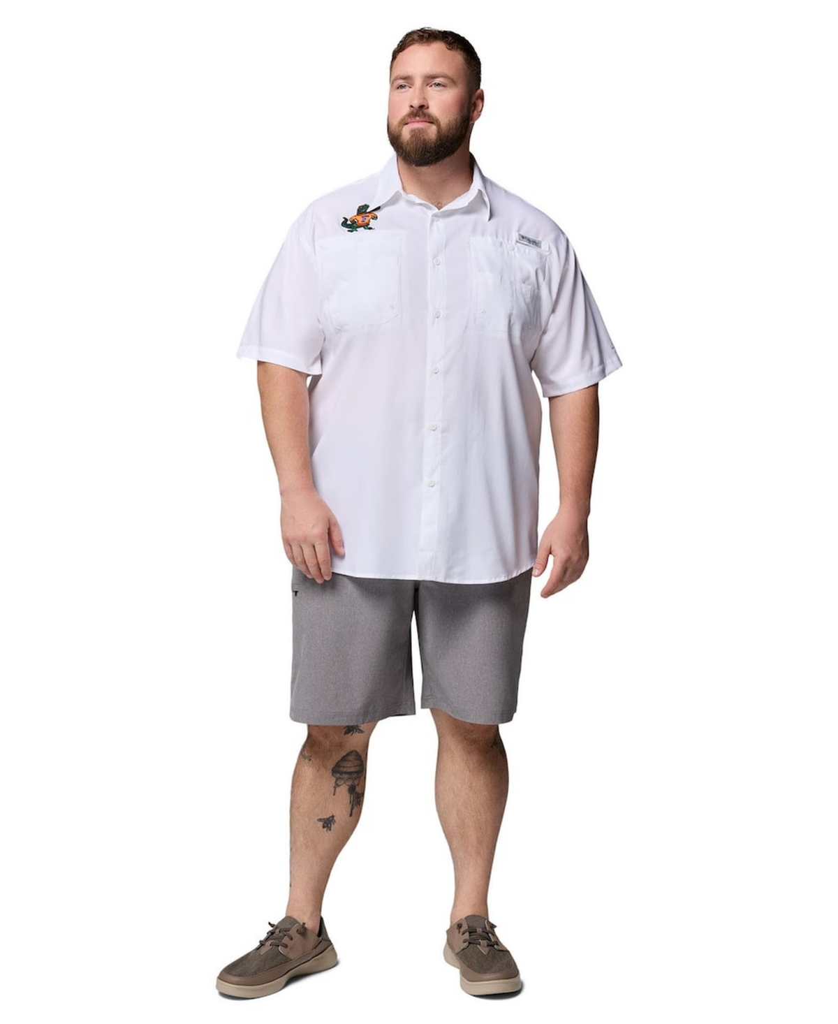 Columbia Men's White Florida Gators Big & Tall Tamiami Omni-Shade Button-Down Shirt