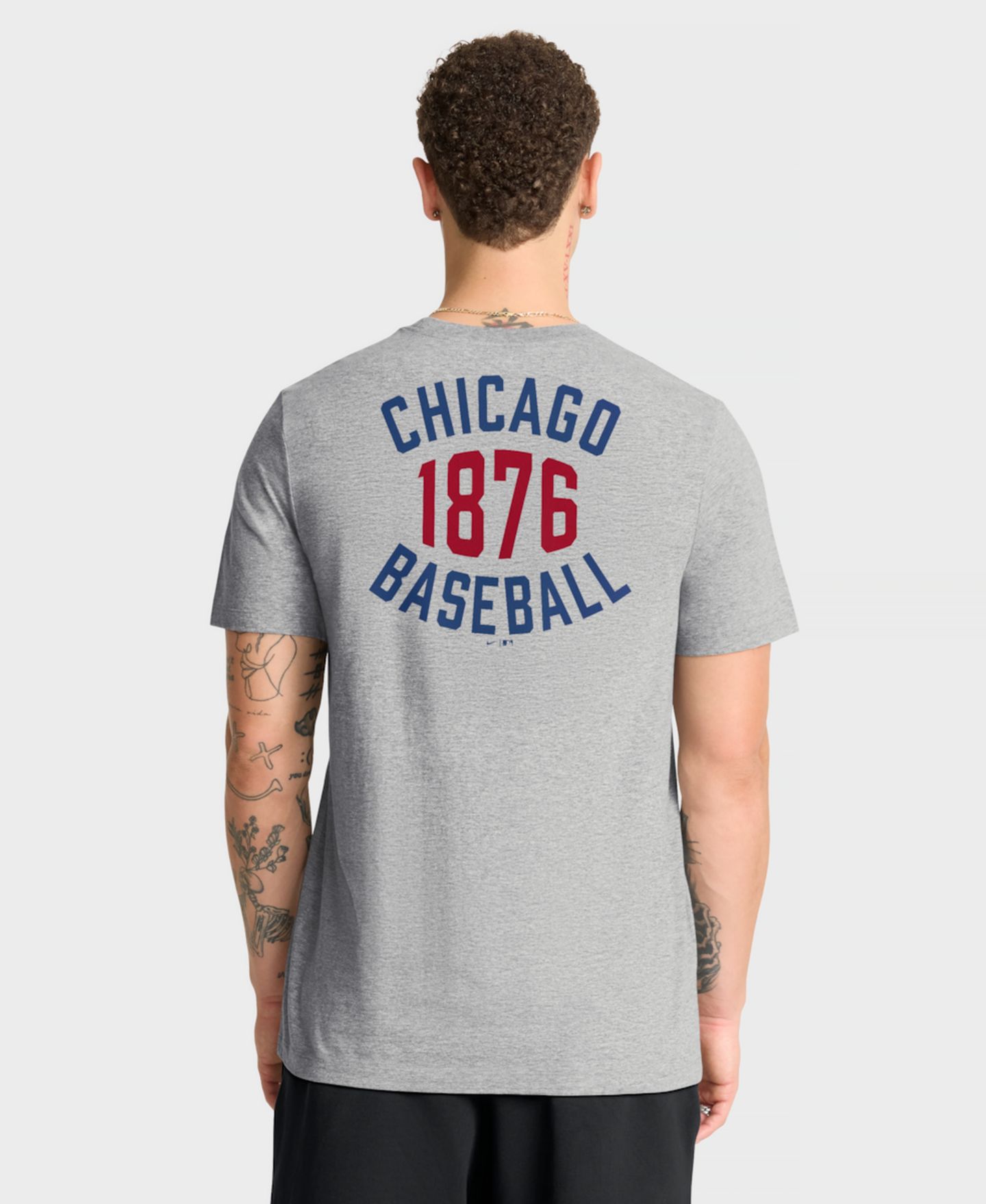 Мужская футболка Nike Heather Gray Chicago Cubs Cooperstown 2-Hit — фото 2