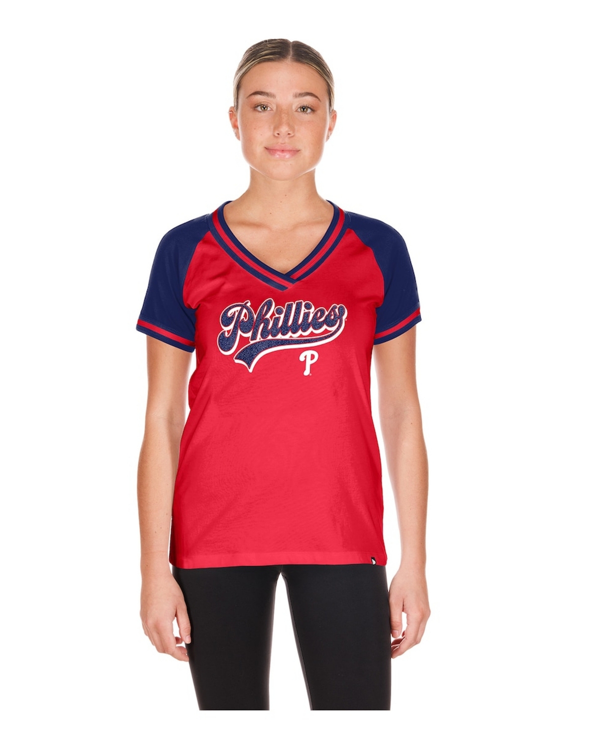 New Era Women's Red Philadelphia Phillies Gameday V-Neck T-Shirt