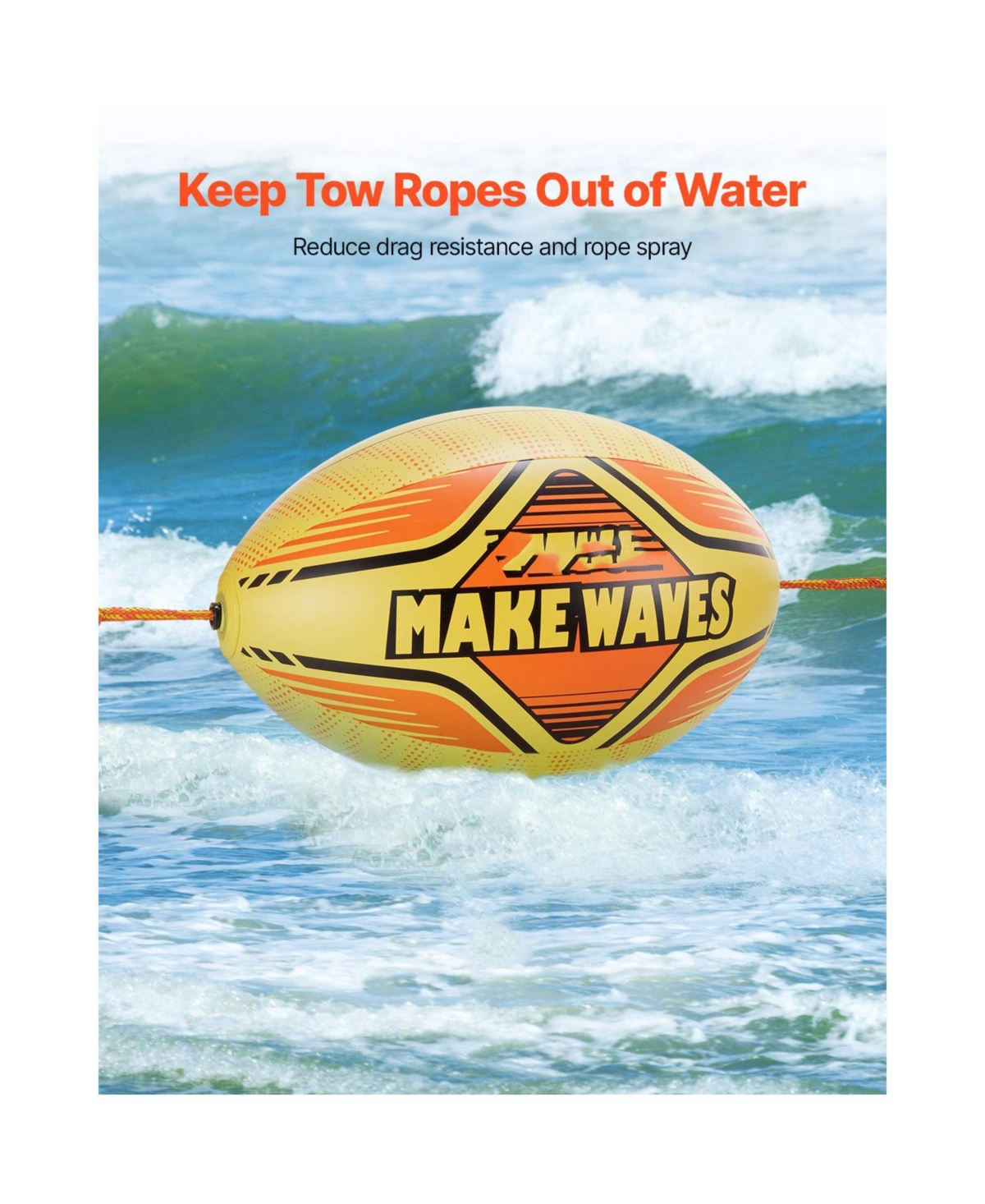 Hikeen Booster Ball Towable Tube Rope Performance Ball Thickened Pvc Inflatable Booster Balls for Boating and Water Sports