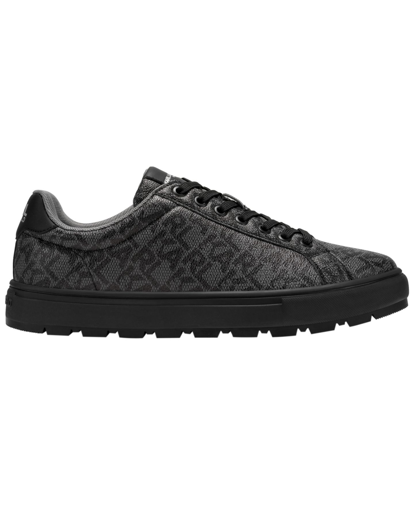 Мужские кроссовки KARL LAGERFELD PARIS Fabien All-Over Logo Lace-Up, цвет: Чёрный / Серый — фото 2