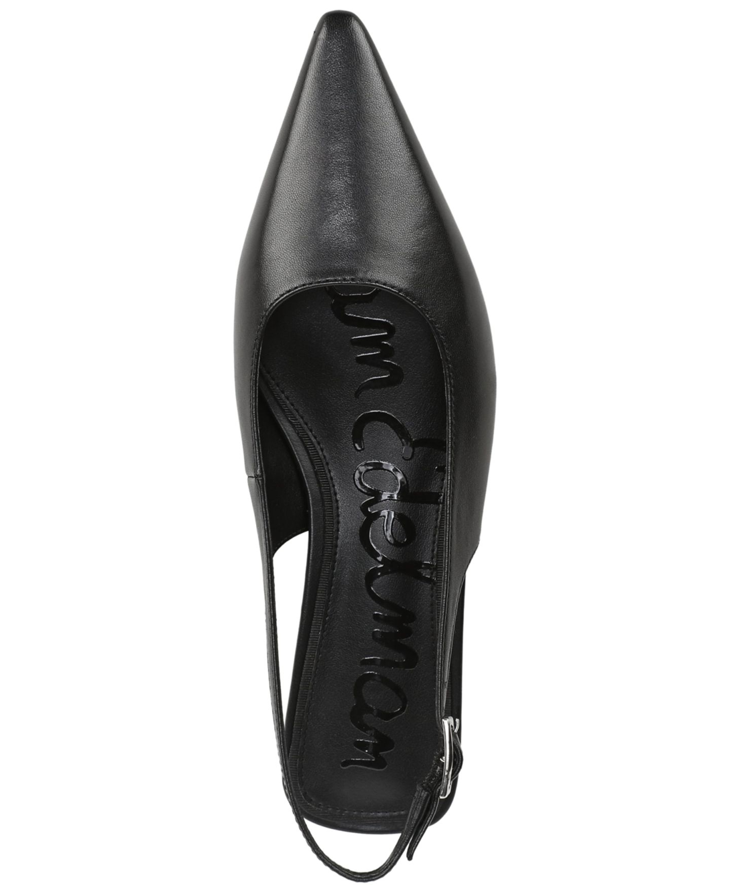 Женские балетки Sam Edelman Netty Slingback Flats, цвет: Чёрный кожаный — фото 4