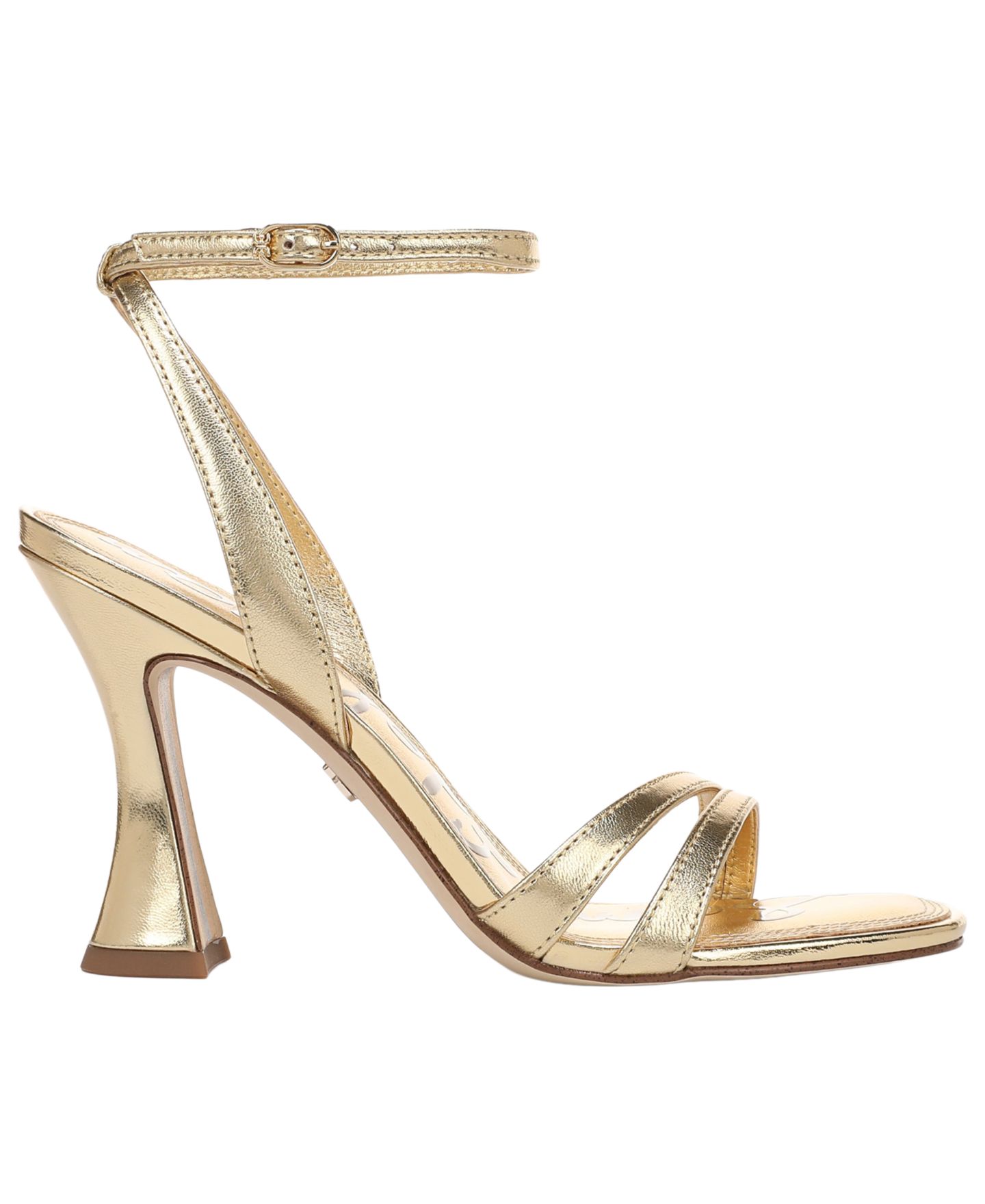 Женские сандалии Sam Edelman Junie Strappy, цвет: Янтарный золотой кожаный — фото 2