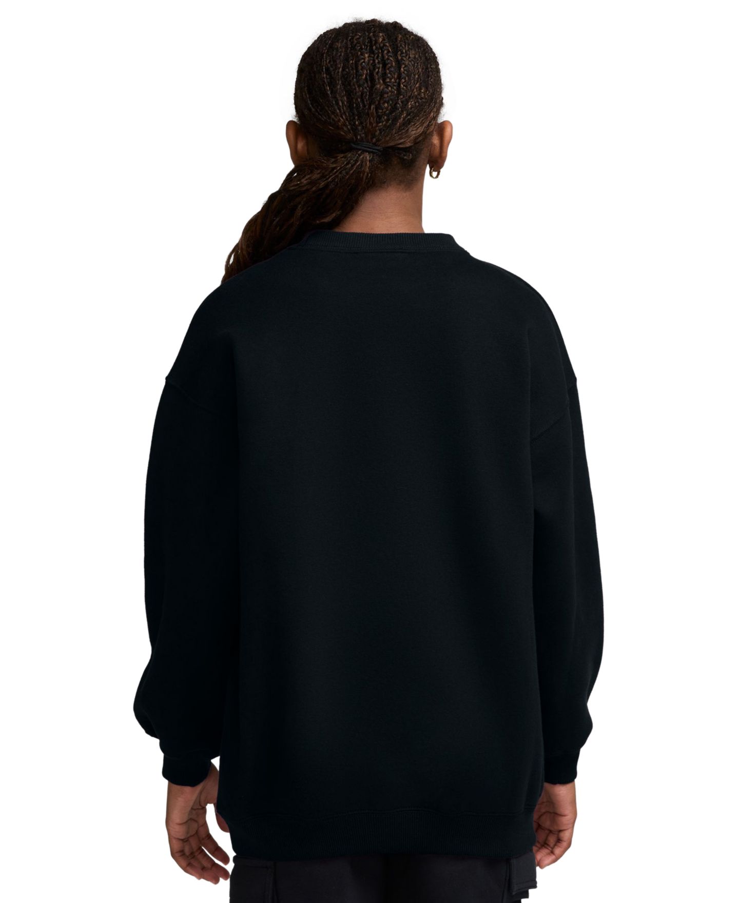 Толстовка Nike Oversized Crewneck Sweatshirt для девочек, цвет: Чёрный — фото 3