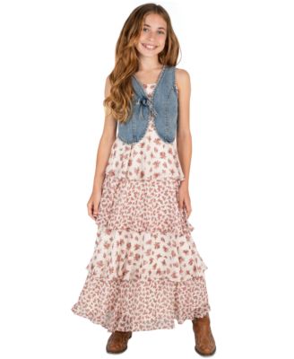Girls' 7-16 Sleeveless Vest and Dress, 2-Piece Set