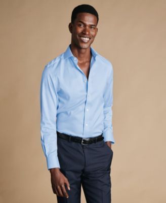 Men's Spread Collar Solid Dress Shirt