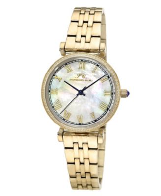 Women's Emma Stainless Steel Gold Tone and White MOP Dial Watch 1412BEMS